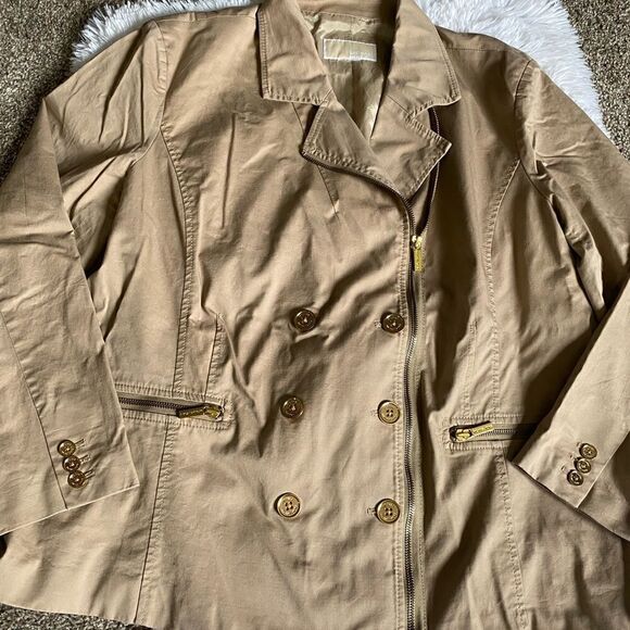 Michael Michael Kors Tan Button Front Jacket - Picture 2 of 12